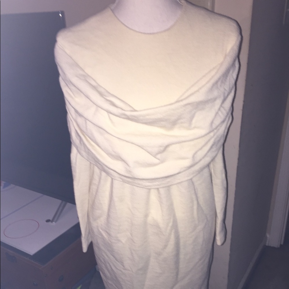 Vintage cream cowl dress